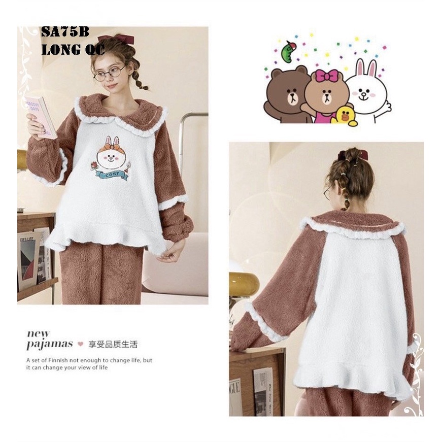 BỘ LÔNG MẶC NHÀ HÌNH DOREMON CỔ BÈO TAY DÀI 191121 | BigBuy360 - bigbuy360.vn