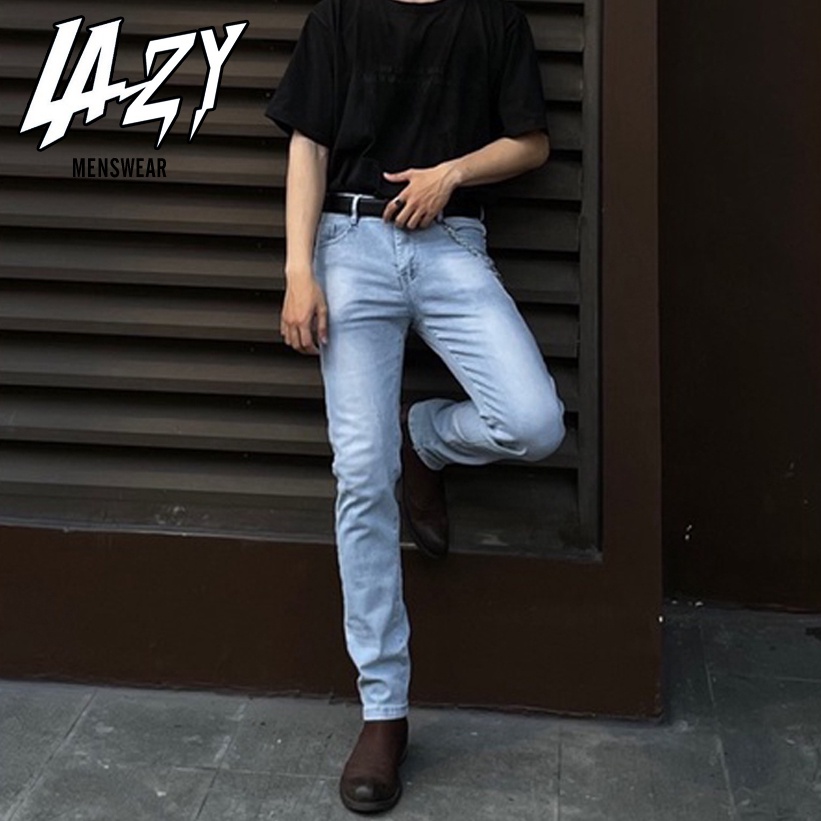 Quần Jean Nam Streetwear Cao Cấp - Màu Xanh - Form Slimfit - Jean Thun Co Giãn [5678]