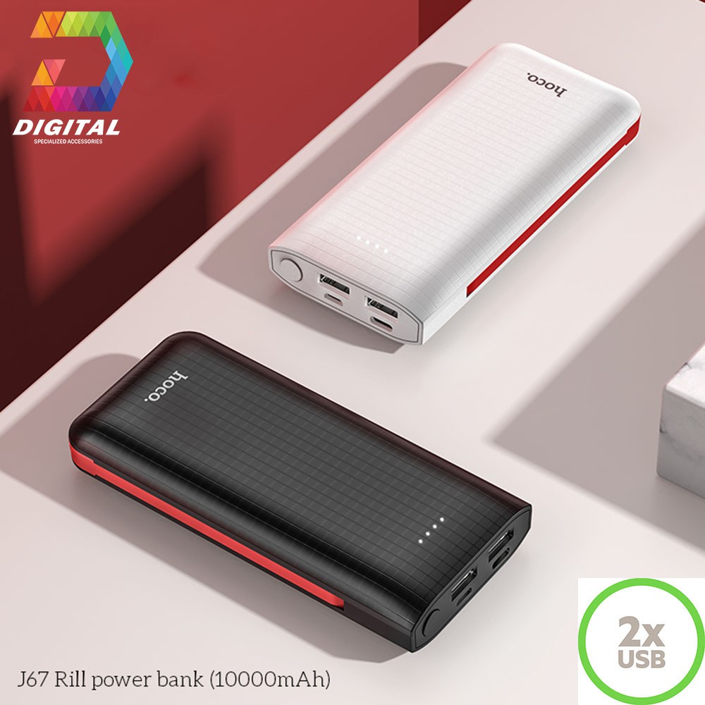 Sạc Dự Phòng Hoco J67 10000mAh Chính Hãng Tích Hợp Cáp Sạc Đa Năng