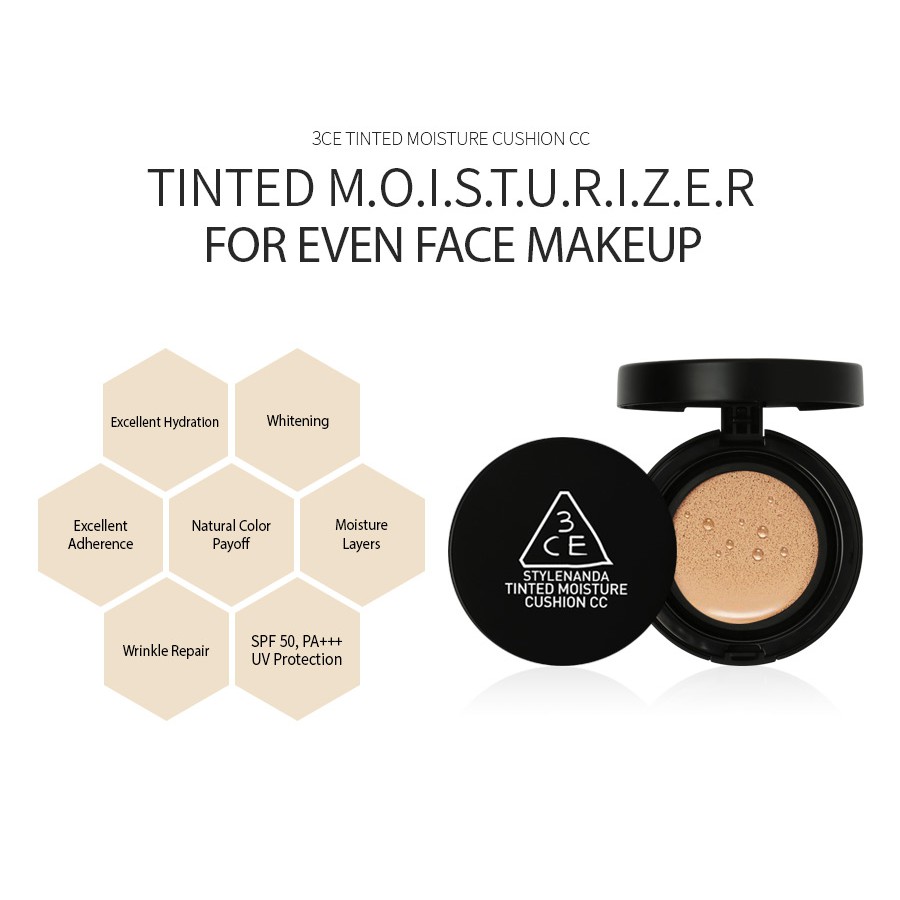 PHẤN NƯỚC [3CE] TINTED MOISTURE CUSHION CC