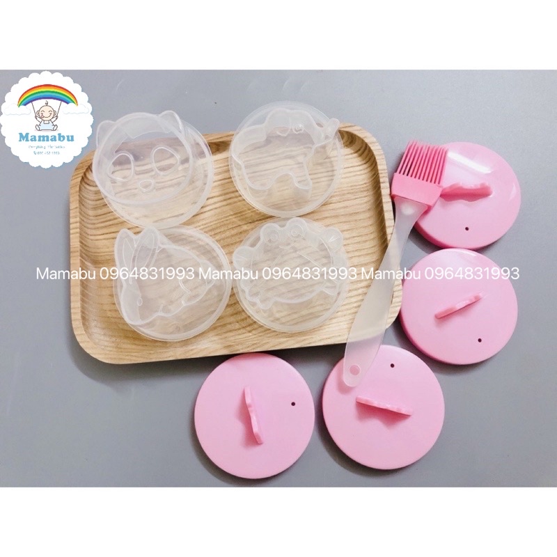 Bộ 4 Khuôn Hấp Làm Bánh Flan, Thạch Pudding, Hấp Trứng Cho Bé Ăn Dặm Mamabu