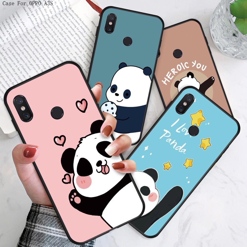 OPPO A15 A15S A12 A12E A3S A3 A5S A7 A37 A39 A57 A33 NEO 7 9 F1S A59 cho Cute Panda Ốp lưng điện thoại