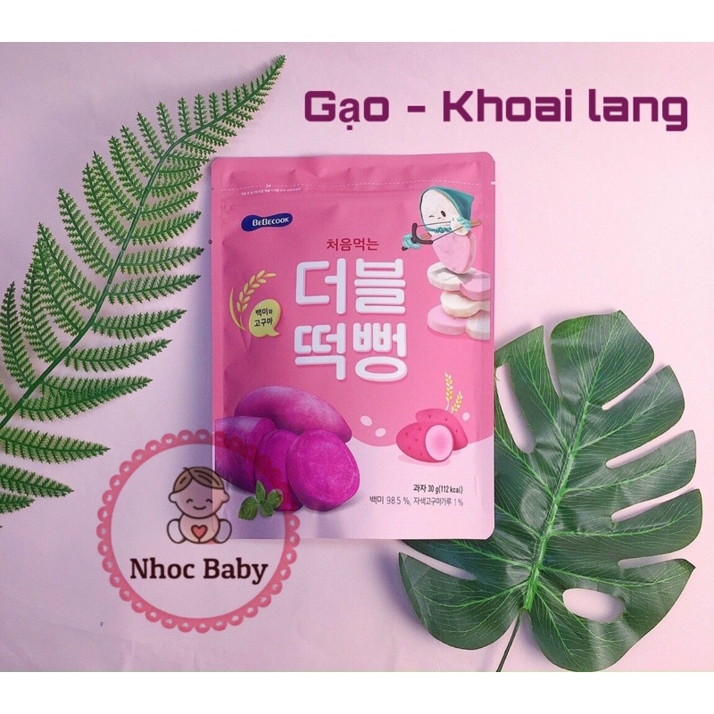 BEBECOOK | Bánh gạo hữu cơ 2 trong 1 cho bé từ 6m+ 30gr Hàn Quốc