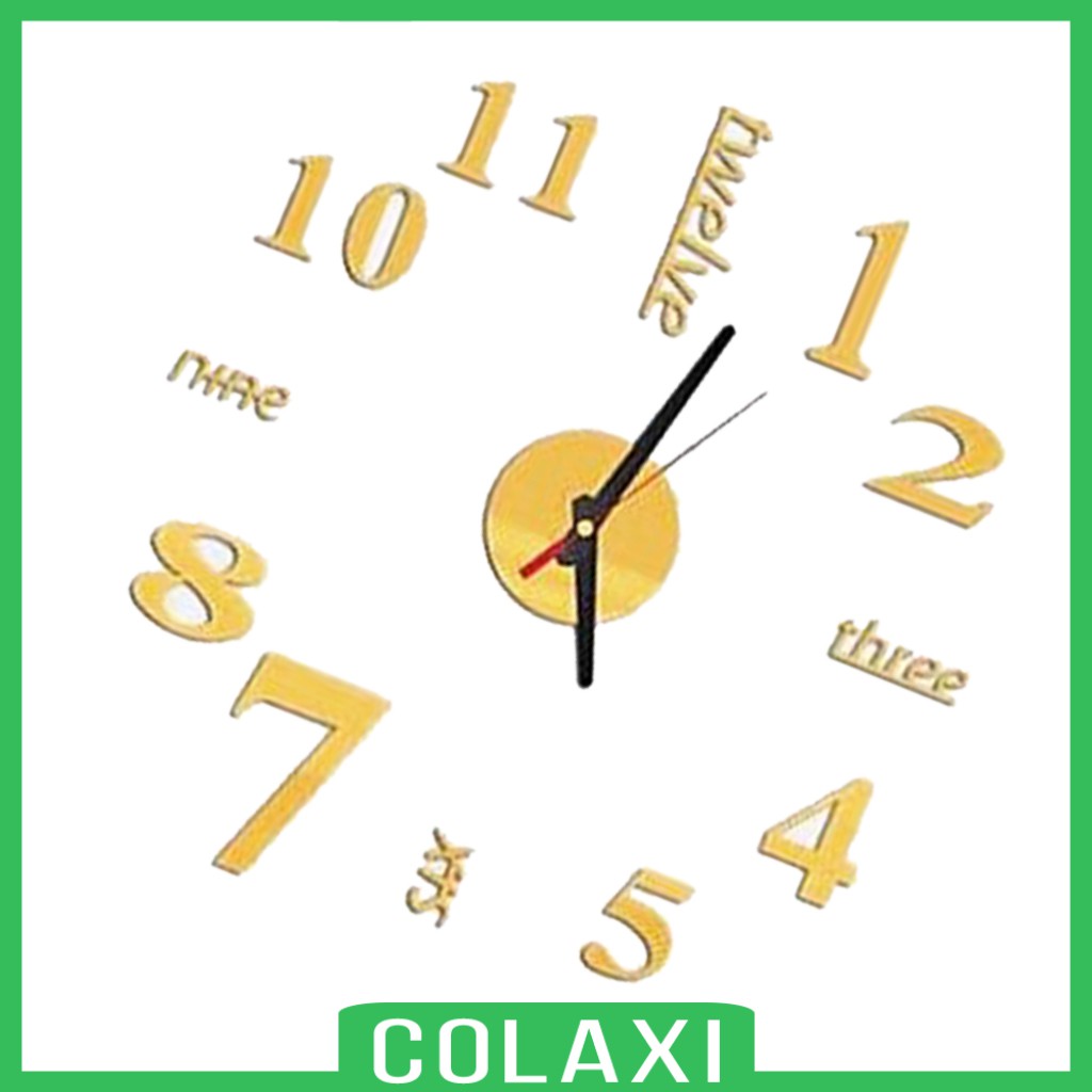 Đồng Hồ Dán Tường Diy Hiệu Ứng Gương 3d