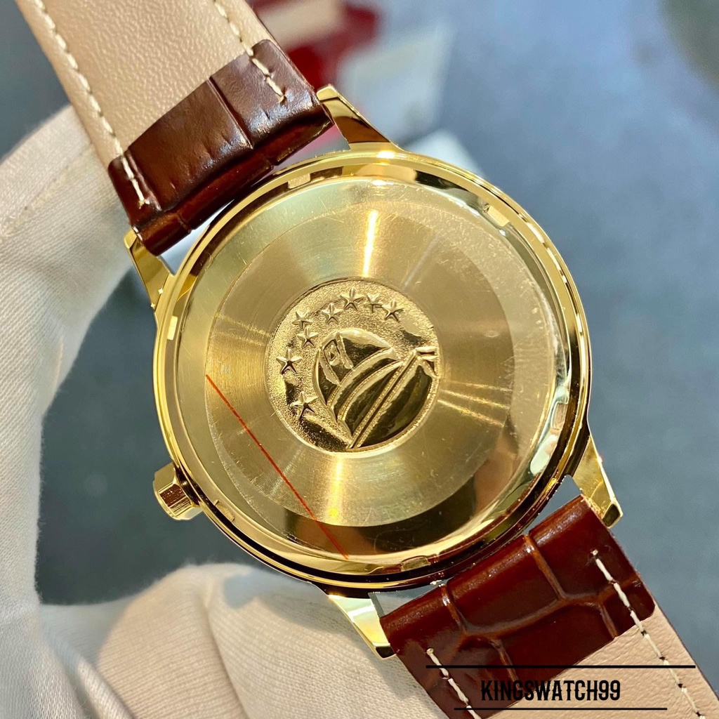 Đồng hồ nam OMEGA Mặt hình bát quái,dây da thời trang, bảo hành 24 tháng