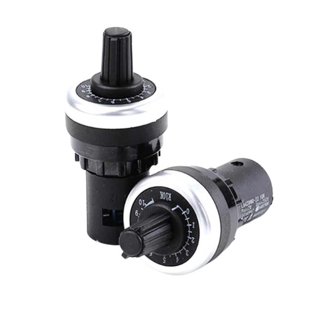Chiết áp LA42DWQ đường kính 22mm, biến trở 2K, 5K, 10K, 50K, 500K dùng trong biến tần điều chỉnh tốc độ động cơ