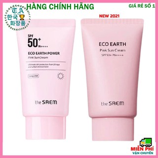 Kem chống nắng [Dùng là mê-Hàng Auth] Kem chống nắng bật tông The Saem Eco Earth Power Hàn Quốc SPF 50+ PA+++