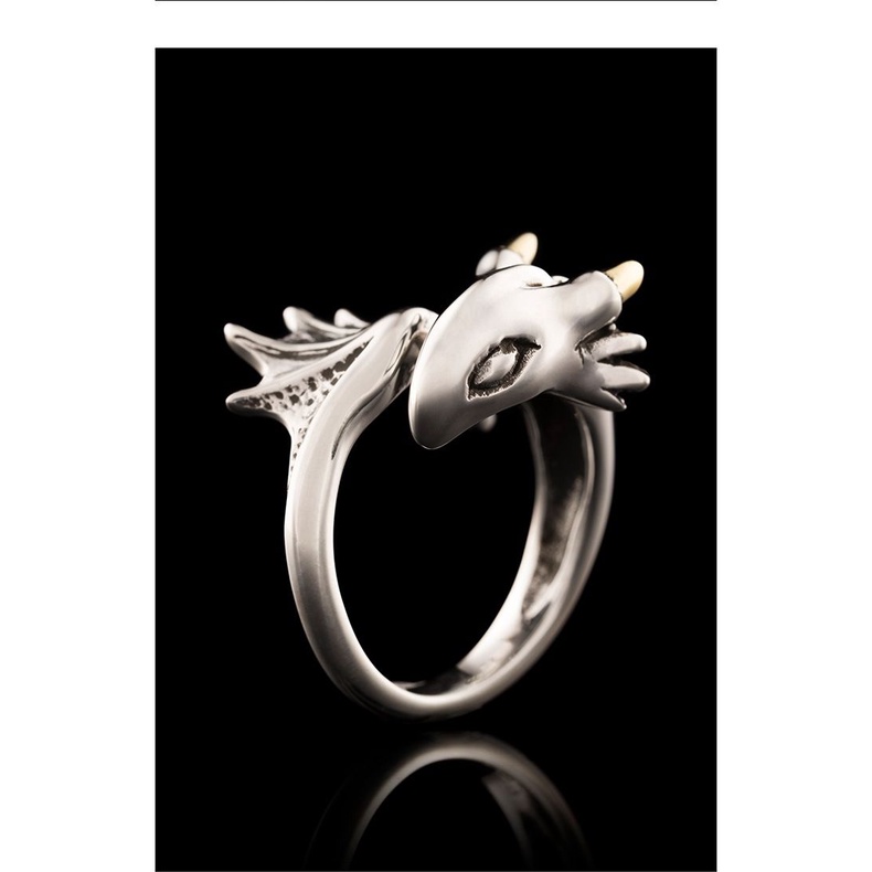 Sterling Silver Rings Small Flying Dragon Rings Classical Style Men's Live Rings Open Gift Rings