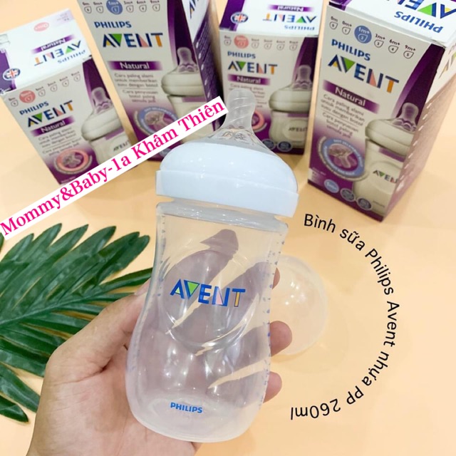 (CHÍNH HÃNG) Bình sữa cổ rộng Avent Natural 260ml