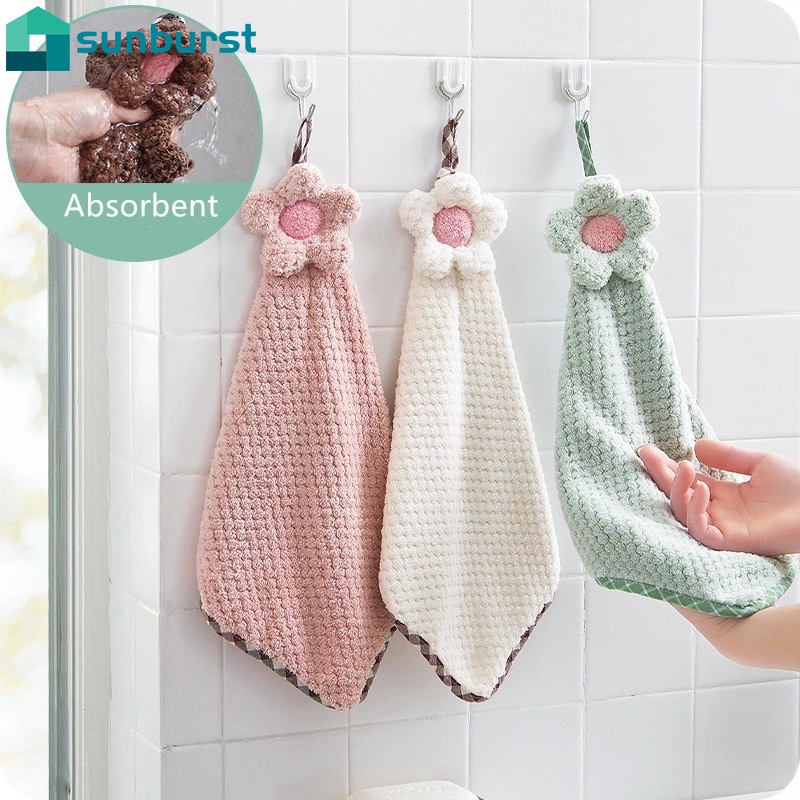 Khăn Lau Tay Mềm Mại Thấm Hút Tốt Hình Hoa Hướng Dương