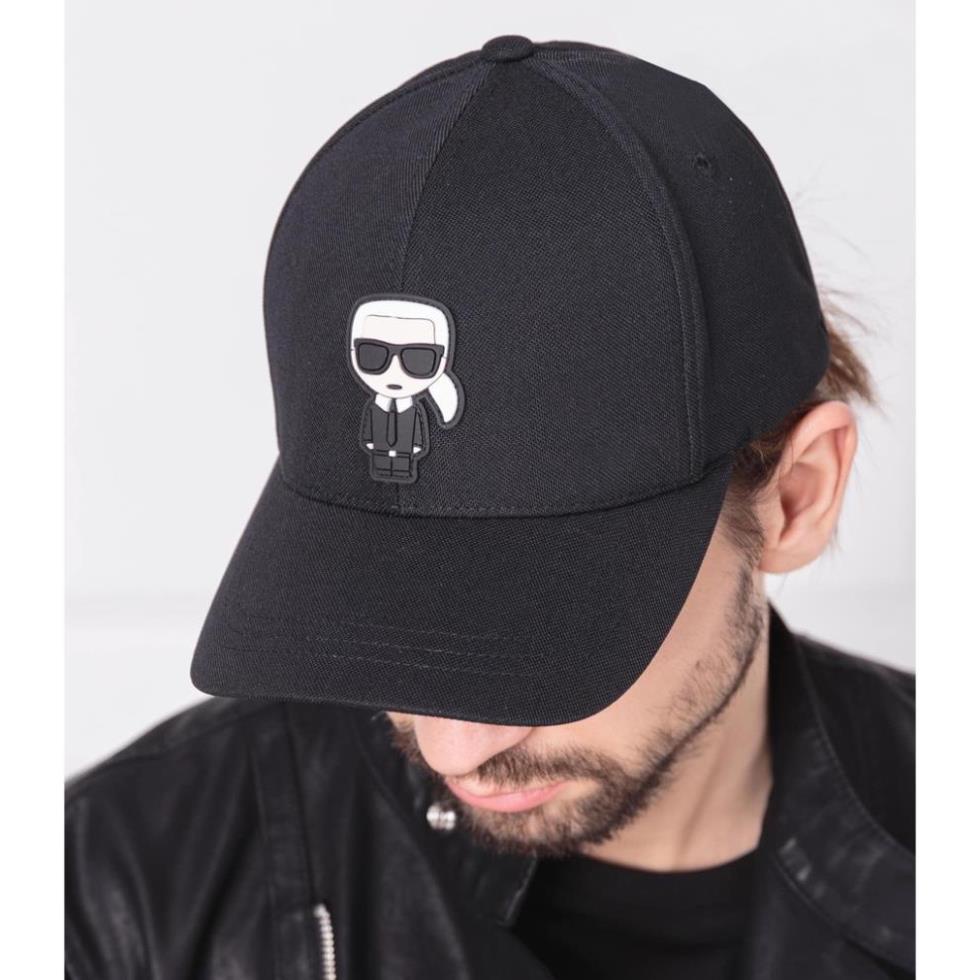 NÓN LƯỠI TRAI KARL LAGERFIELD màu đen chất vải cotton nhập Hàn Quốc, logo cao su nổi 3D,