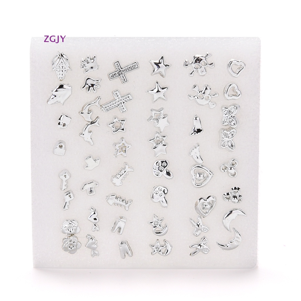 Set 24 Đôi Khuyên Tai Nhựa Mạ Bạc Thời Trang Mới