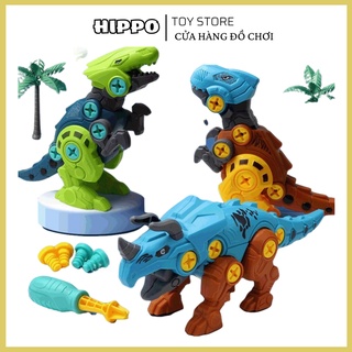 Đồ chơi khủng long lắp ráp có tua vít tháo lắp - mô hình size to cho bé