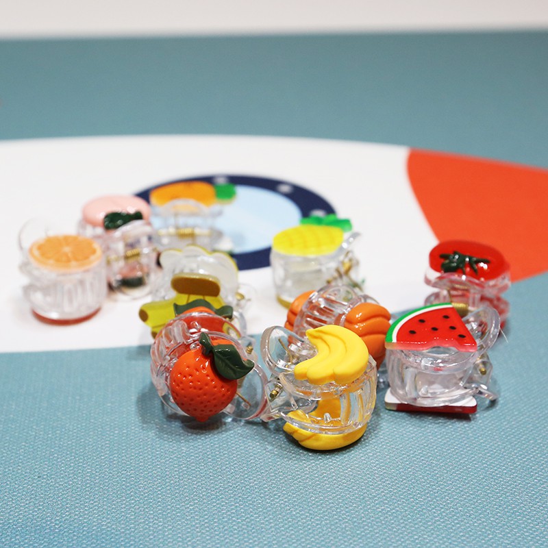 Kẹp tóc bằng nhựa hình trái cây dễ thương dành cho bé gái