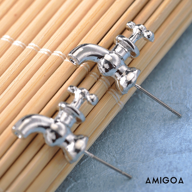 Khuyên Tai Nữ Trang Tạo Hình Vòi Nước 3d Độc Đáo