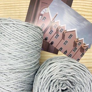 Dây thừng cotton macrame • 3 xoắn • 3-5mm • MÀU XÁM SÁNG