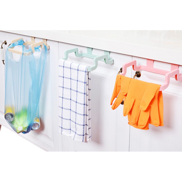 Khung Treo Móc Túi Rác Gài Tủ Bếp - Treo Khăn T123 Tiện Dụng - Vệ Sinh Nhà Bếp