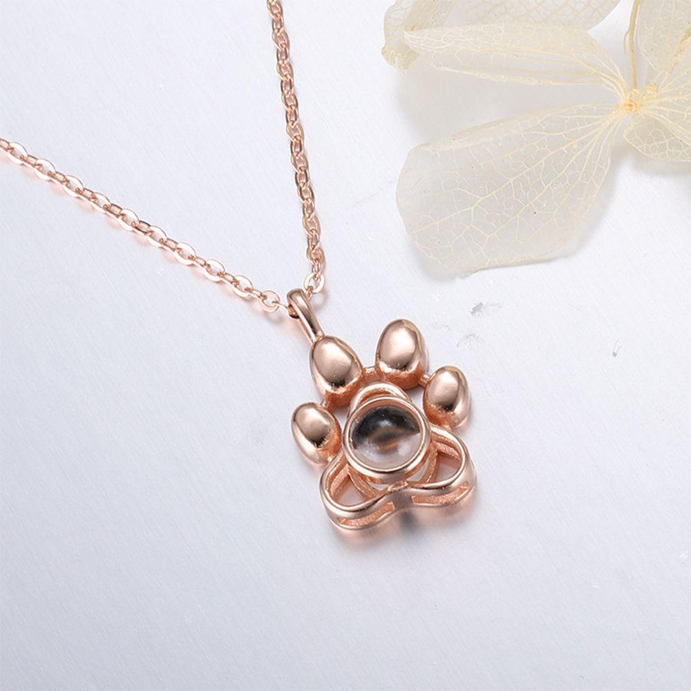 EUTUS Vòng cổ Mặt Hình Dấu Chân Thú Cưng Đáng Yêu