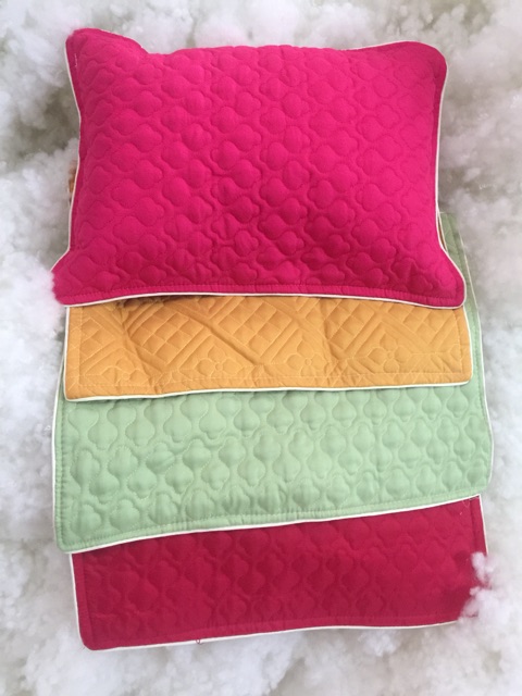 Sỉ 1 chiếc gối nhỡ (vỏ + ruột gòn) kt 33x45 trần bông trơn cotton satin | BigBuy360 - bigbuy360.vn