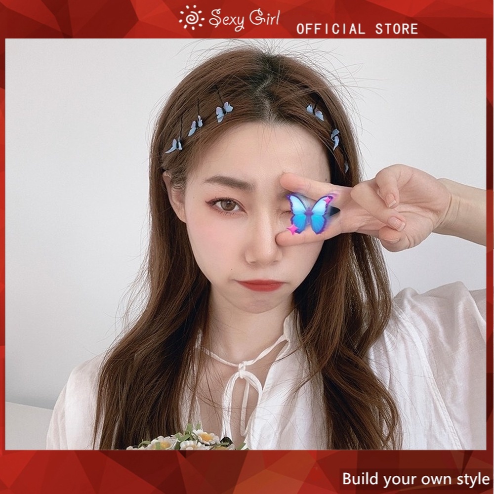 Kẹp Tóc Hình Bướm Xanh Cổ Điển Quyến Rũ Cho Nữ