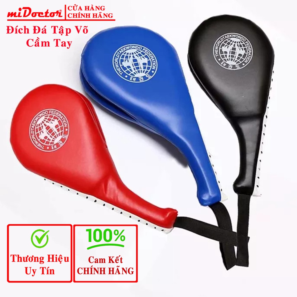 Đích Đá Tập Võ Thuật Cầm Tay Taekwondo, Vovinam, Karatedo Da PU Cao Cấp Cho Trẻ Em và Người Lớn Hãng miDoctor (1 cái)
