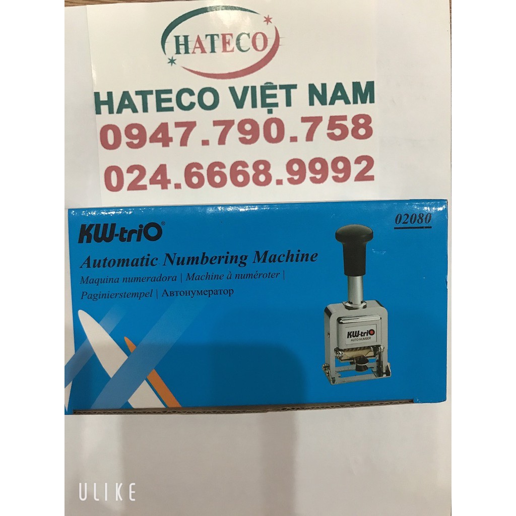 Dấu nhảy 8 số tự động KW Trio 20800 / 02080 - Máy đóng số nhảy (cam kết HÀNG CHÍNH HÃNG) - Số nhảy