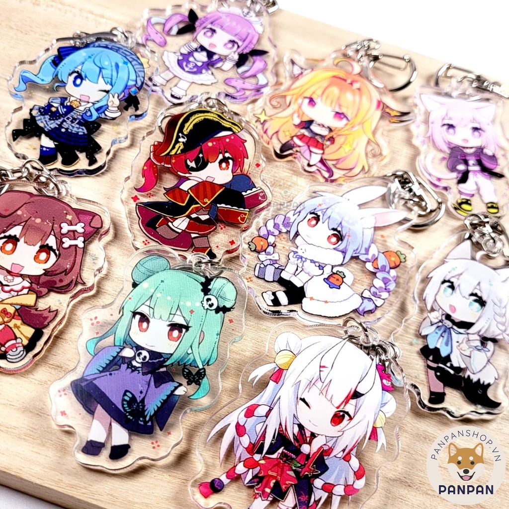 Móc khóa mica Hololive VTuber (6cm) Suisei, Fubuki, Okayu, Korone, Pekora, Rushia, Marine