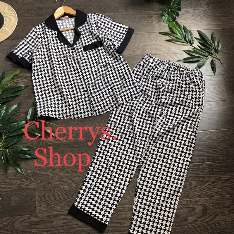 Đồ bộ pijama lụa thái cộc tay quần dài fom dưới 58 kg siêu đẹp