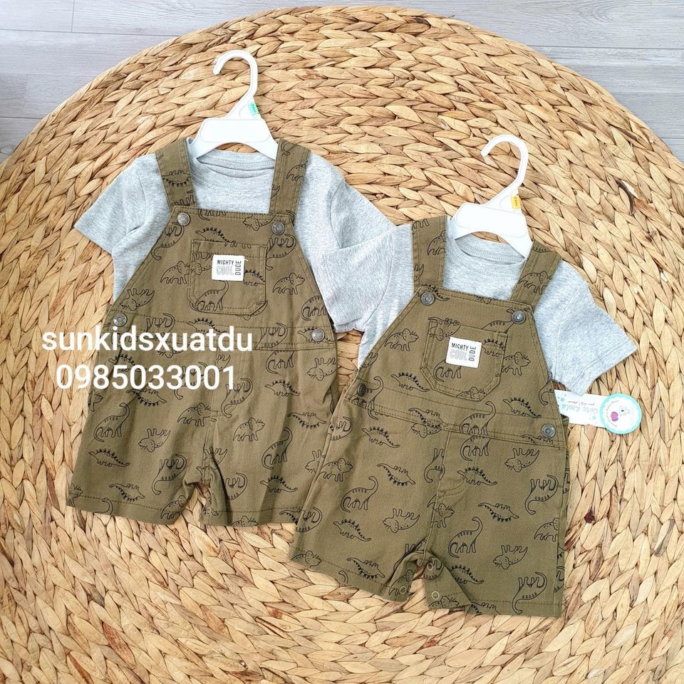 Set yếm khủng long áo xám