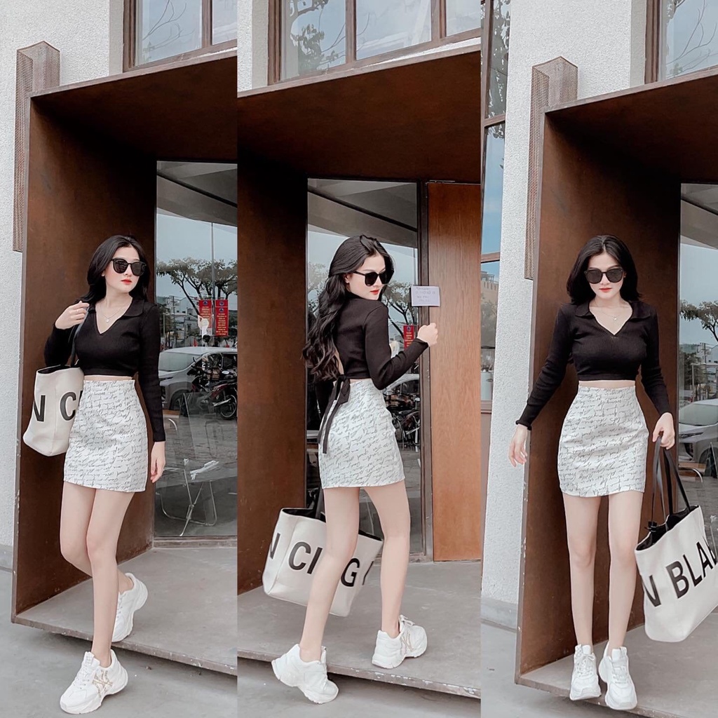 Chân váy chữ A FM Style chân váy body ngắn hoạ tiết chữ cá tính năng động hiện đại 2107020 | BigBuy360 - bigbuy360.vn