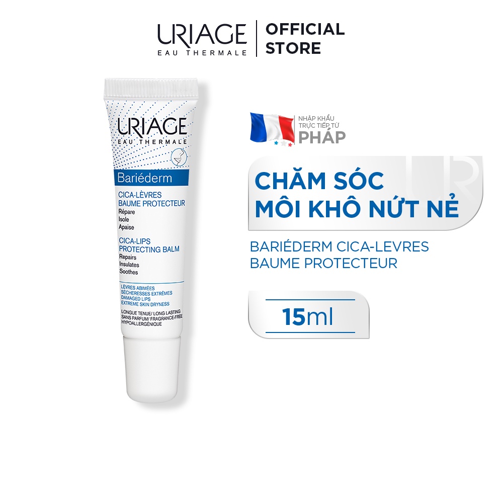 Kem dưỡng môi khô, nứt nẻ URIAGE BARIÉDERM CICA-LÈVRES BAUME PROTECTEUR 15ml