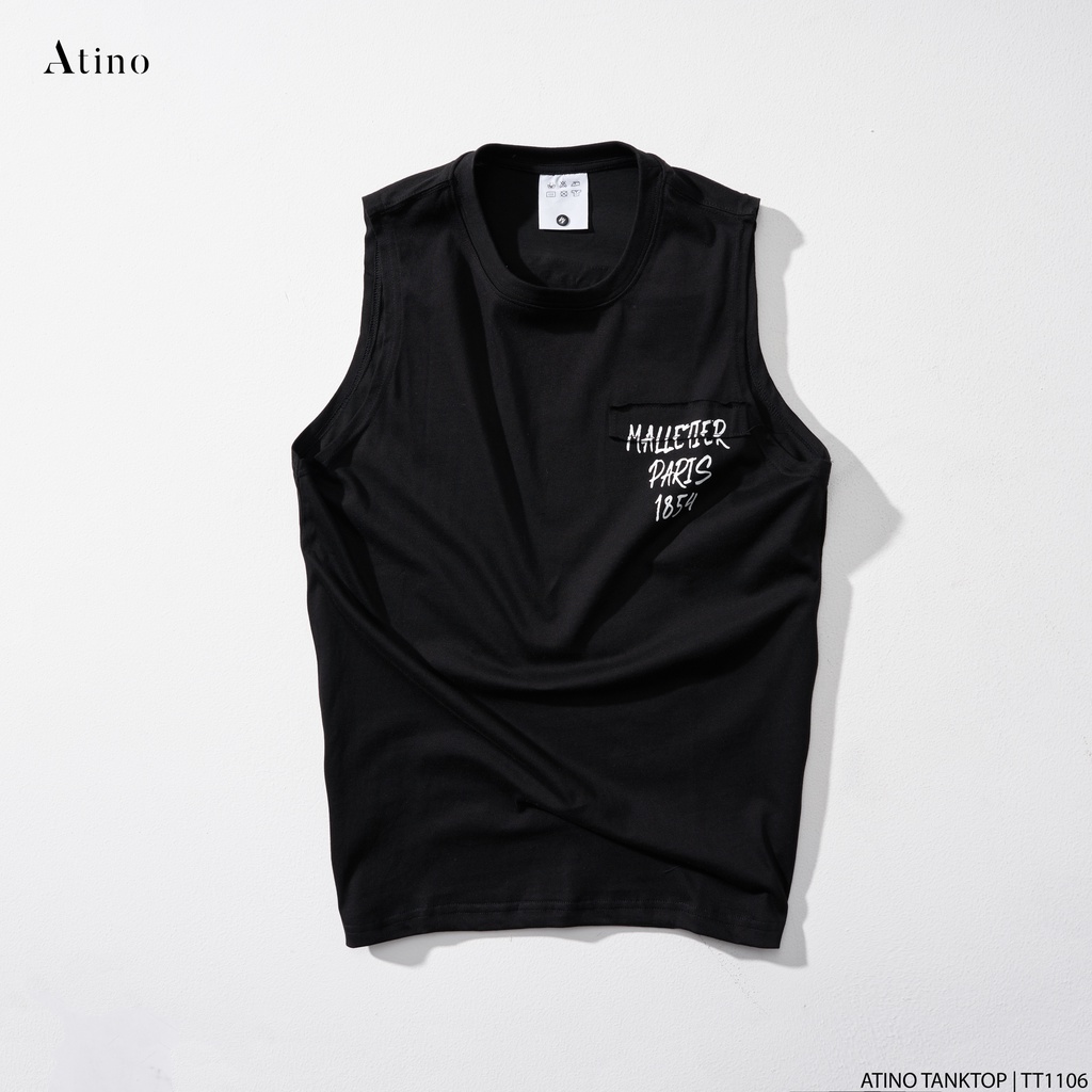 Áo Tank Top Nam PARIS ATINO Chất Cotton Thoáng Mát form Regular TT1106