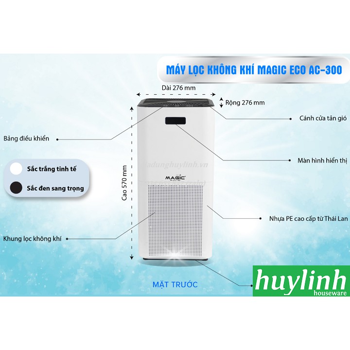 [Mã ELHAMS5 giảm 6% đơn 300K] Máy lọc không khí Magic ECO AC-300 - 48m2