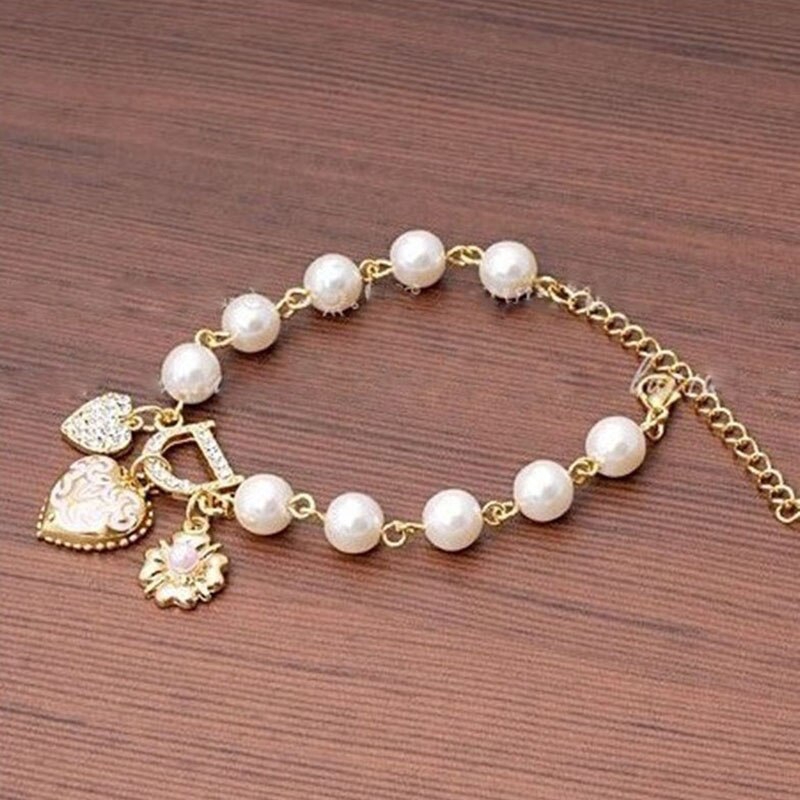 Vòng đeo tay chuỗi hạt ngọc trai giả thời trang phong cách dành cho nữ