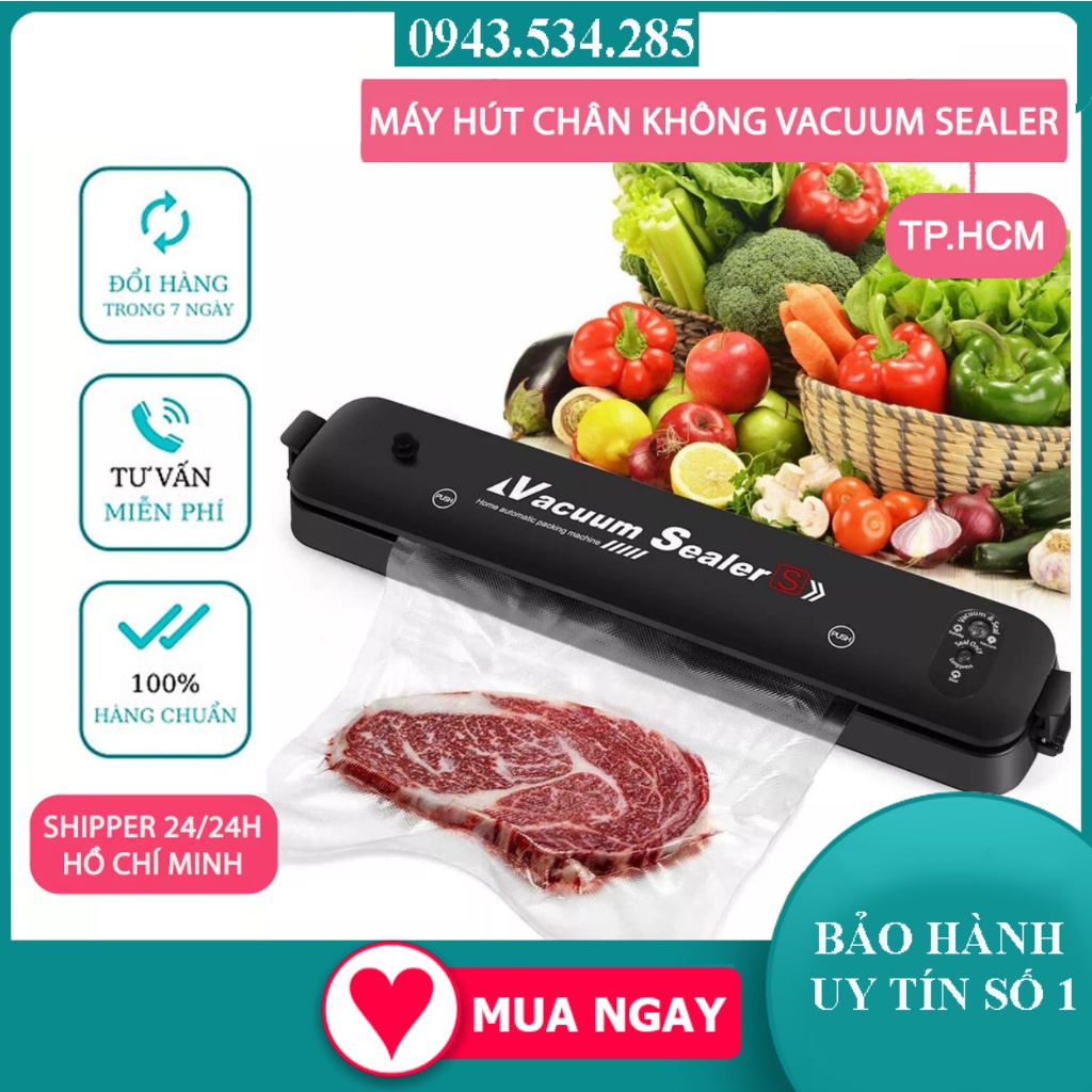 máy hút chân không, Máy ép chân không Vacuum Sealer rất tiện lợi - TẶNG TÚI HÚT - BẢO HÀNH UY TÍN - SALE LỚN