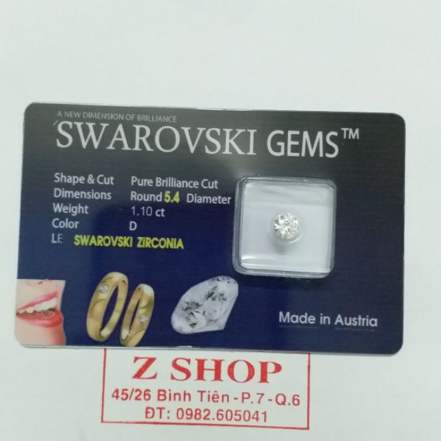 Đá Nhân Tạo Swarovski Dùng Làm Nhẫn Dây Chuyền Bông Tai Đính Lên Răng