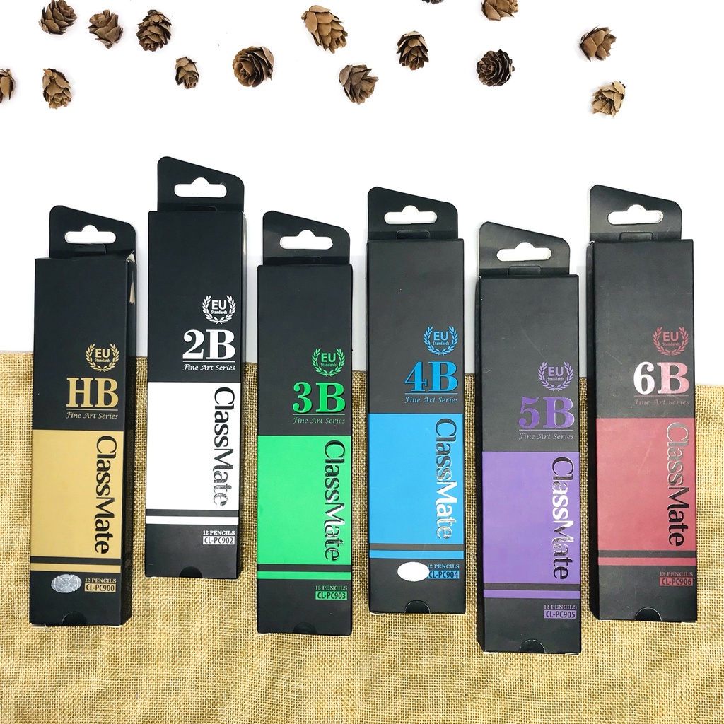 Bút Chì Gỗ Cao Cấp Fine Art 3B CLASSMATE -1 Chiếc Nét Bút Mịn, Dùng Làm Họa Cụ Vẽ Tranh Chuyên Nghiệp CL-PC903