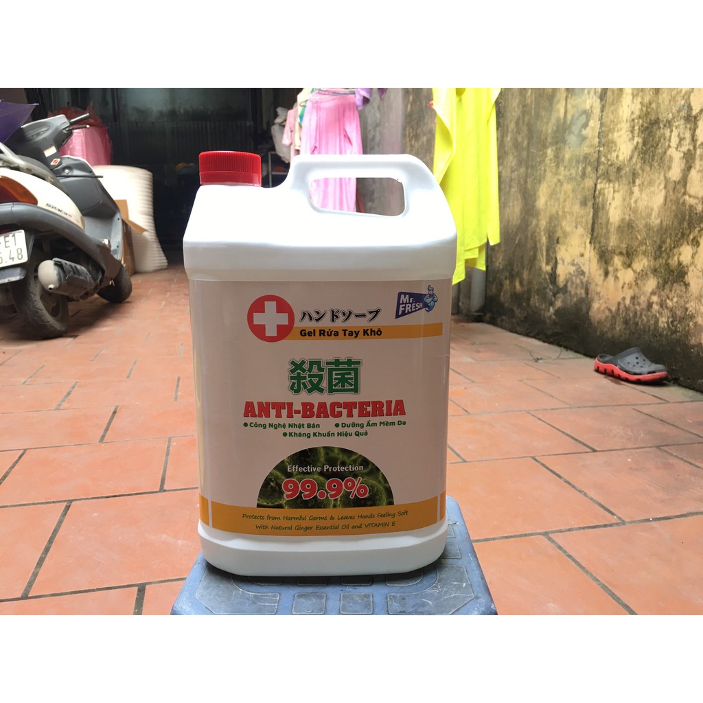 Nước rửa tay khô diệt khuẩn Mr. Fresh 5L - dạng gel, sạch khuẩn, an toàn với 70% cồn
