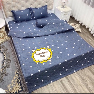 Sét 5 món chăn hè thu trần bông poly cotton (1 chăn, 1 ga, 2 vỏ gối, 1 vỏ gối ôm)