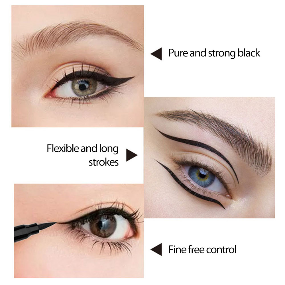 Foreign trade suit neutral double head non-smudge seal eyeliner waterproof quick-drying eyeliner cheap makeup