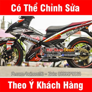 Tem Trùm Exciter 150 Đen Trắng Đỏ Scoppion