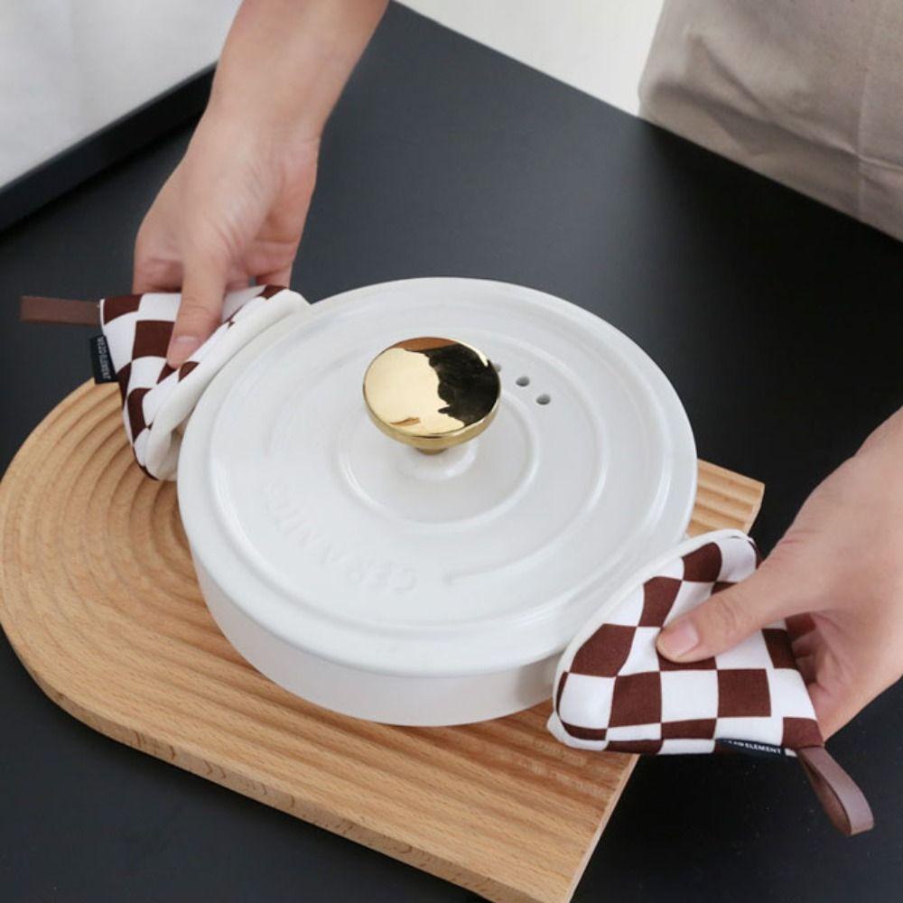 YIYU 1 Dụng Cụ Kẹp Nồi Bằng Vải Cách Nhiệt Chống Bỏng Kèm Dây Treo Tiện Dụng Cho Nhà Bếp Ốp