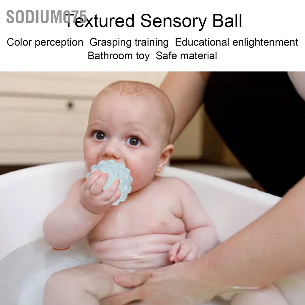 Sodium075 6 cái Bé Có Kết Cấu Cảm Giác Bộ Bóng Trẻ Em Di Động Mềm Nhiều Màu Bóp Đồ Chơi Tháng