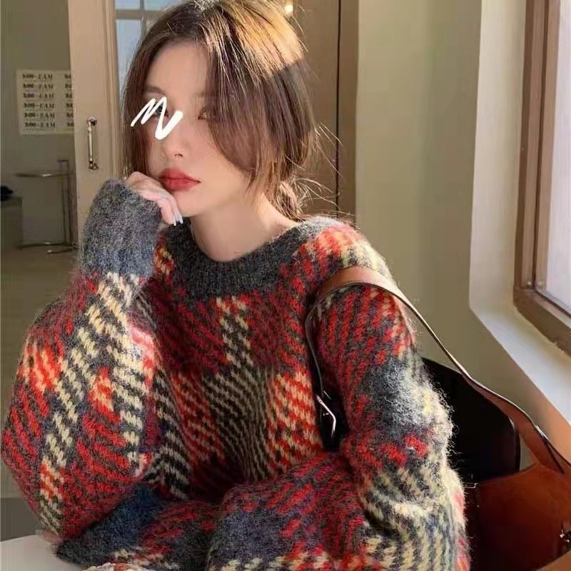 Áo len nữ form rộng, áo len noel nữ chất dày mặc ấm phom rộng họa tiết đẹp dễ mix đồ hàng quảng châu cao cấp Oanh Shop | BigBuy360 - bigbuy360.vn
