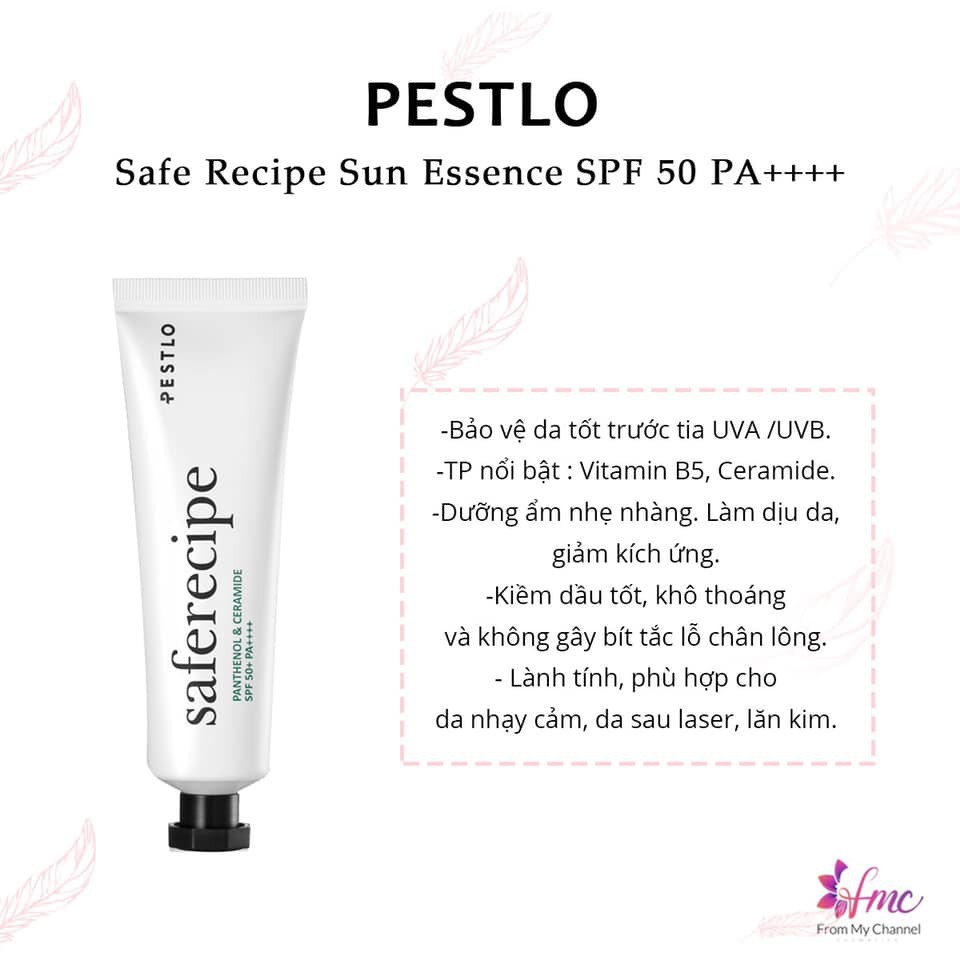 Kem chống nắng an toàn, lành tính PESTLO Safe Recipe Essence SPF50+/PA++++ 15ml/50ml(BẢNG CŨ)