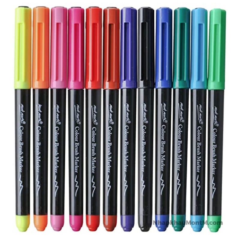 Bộ bút màu dạ marker Mont Marte Signature Colouring Brush Markers 12 màu