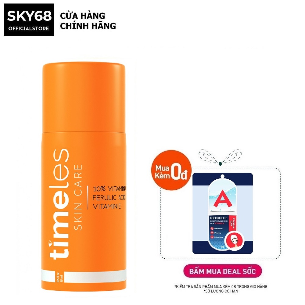 Tinh Chất Dưỡng Sáng Da, Mờ Vết Thâm ‪‬Timeless 10% Vitamin C + Vitamin E + Ferulic Acid Serum 30ml