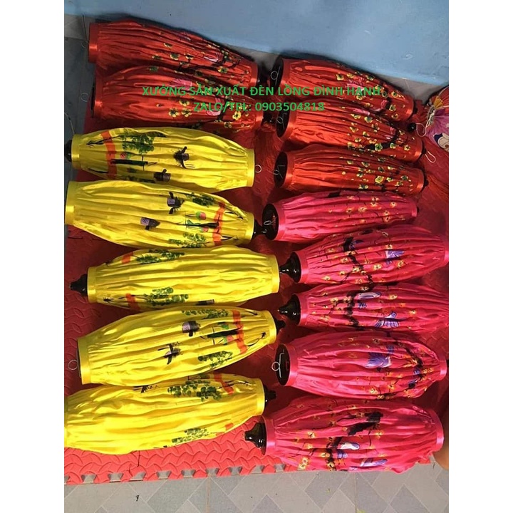 Đèn lồng Hội An hình đĩa bay, vẽ tay size 45cm, 60cm
