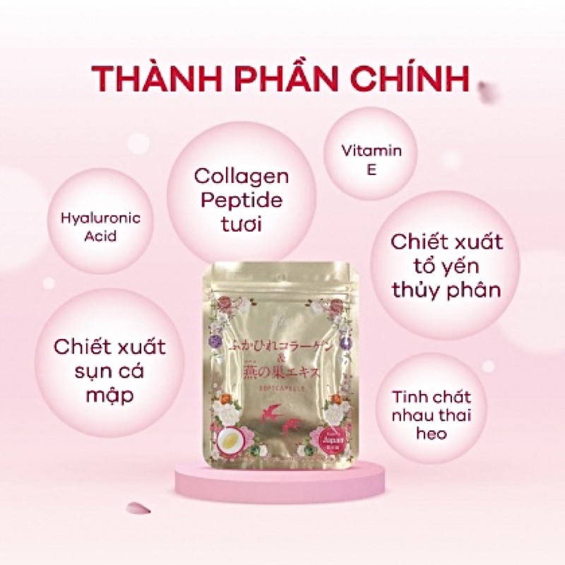 Viên uống Koharu Collagen yến tươi Nhật Bản gói 30 viên