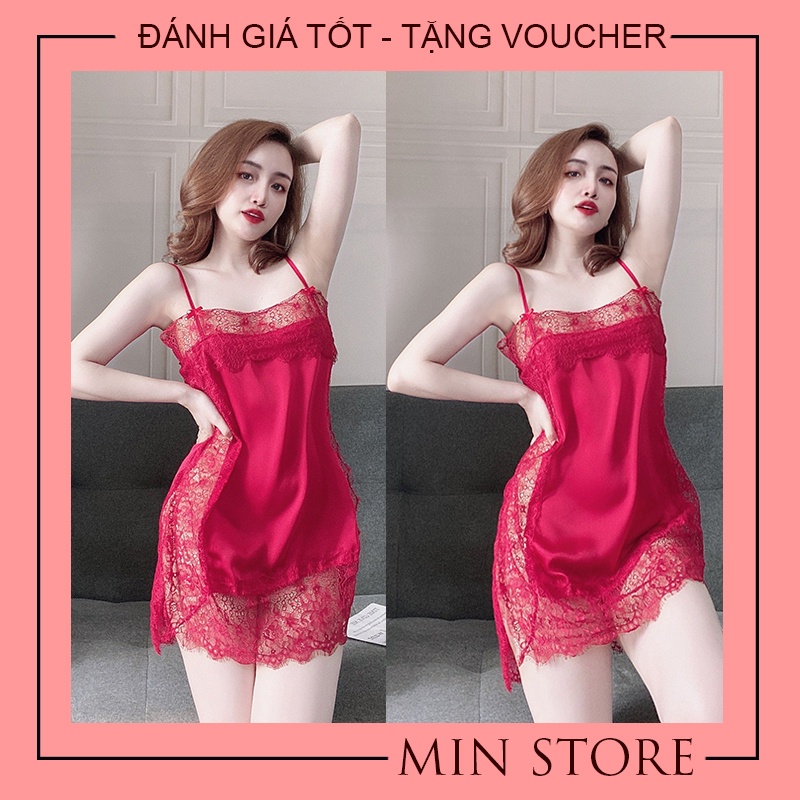 Váy ngủ sexy 2 dây gợi cảm cao cấp lụa satin Min Shop VN1009 | BigBuy360 - bigbuy360.vn